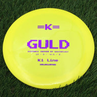 Kastaplast K1 Guld with Retro DGV Disc Golf Valley Collection Stamp - 175.7g - Yellow - Yellow / 175.68g