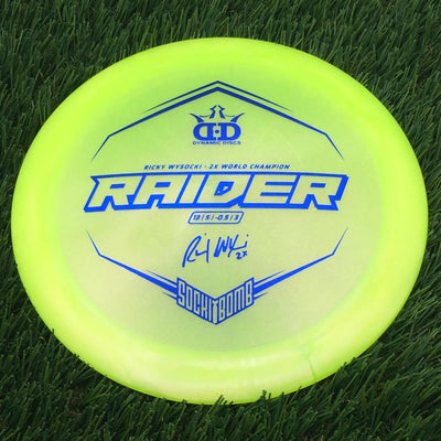 Dynamic Discs Lucid-X Chameleon Glimmer Raider with Ricky Wysocki - 2X World Champion - SockiBomb Stamp- 172.72 Yellow