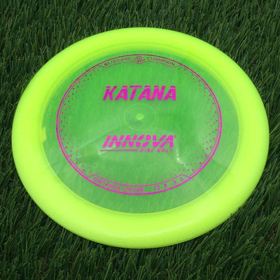 Innova Champion Blizzard Katana with Burst Logo Stock Stamp- 156.05 Yellow