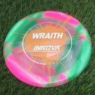Innova Champion I-Dye Wraith with Burst Logo Stock Stamp - 173.6g - Orange Splat On Green And Yellow Square Dyed - Orange Splat On Green And Yellow Square Dyed / 173.55g