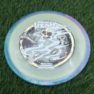 Axiom PLC Eclipse Glow Aspect with Simon Lizotte - 2026 Halloween Team Series Witches' Brew - Art by Matthew Jorde Stamp - 172.3g - Green And Pink Swirls On Blue Rim Glow - Green And Pink Swirls On Blue Rim Glow / 172.3g