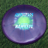 Innova Champion I-Dye Hawkeye with Burst Logo Stock Stamp - 168.8g - Yellow And Blue Burst On Purple Dyed - Yellow And Blue Burst On Purple Dyed / 168.83g