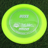 Innova Champion Blizzard Boss with 1108 Feet - David Wiggins - World Distance Record Holder Stamp - 138.9g - Highlighter Yellow - Highlighter Yellow / 138.94g