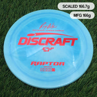 Discraft ESP Raptor with Ricky Wysocki - 2x World Champion Signature Stamp - 166.7g - Sky Blue - Sky Blue / 166.74g