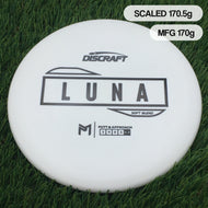 Discraft Putter Line Soft Luna with PM Logo Stock Stamp Stamp - 170.5g - White - White / 170.51g