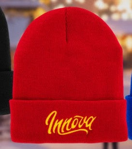 Innova Flow Cuff Beanie with Embroidered Logo | Warmth, comfort, and Flow style built for winter rounds.