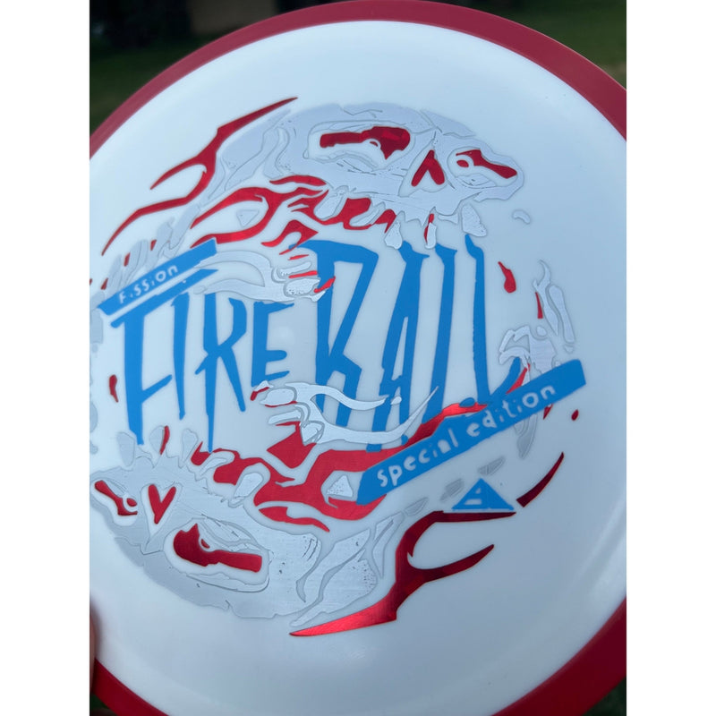 AUCTION! - Axiom Fission Fireball 9|4|0|3.5 with Special Edition Fireball Art by Mike Inscho Stamp - 171g - Solid White