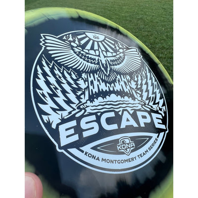 AUCTION! - Dynamic Discs Fuzion Orbit Escape with Kona Montgomery Eagle Wings Team Series 2023 Stamp - 173g - Solid Black