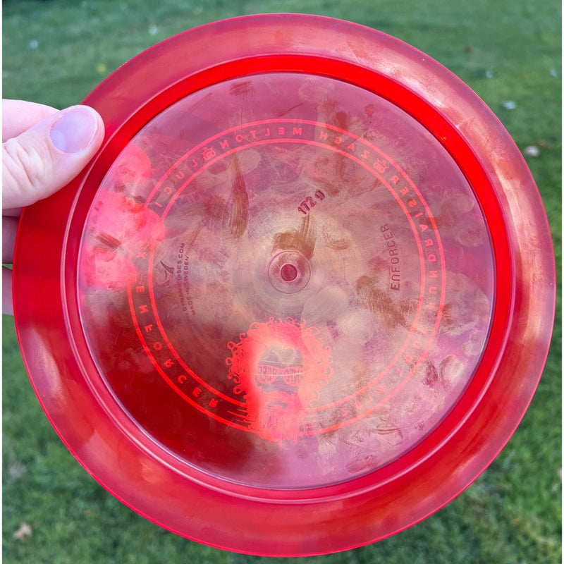 AUCTION! - Dynamic Discs Lucid-X Enforcer with Zach Melton 2018 Team Series Stamp - 172g - Translucent Red