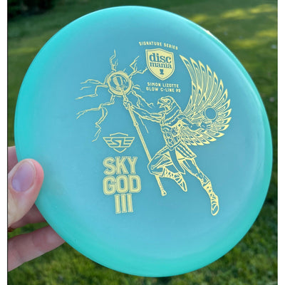 Auction! - Discmania C-Line Color Glow P2 with Signature Series Simon Lizotte SKY GOD III Stamp - 175g - Translucent Mint Green