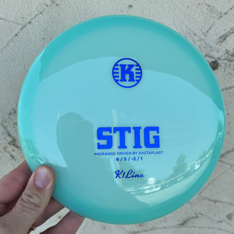 October Auction! - Kastaplast K1 Stig with First Run Mint Stamp - 173g - Solid Green