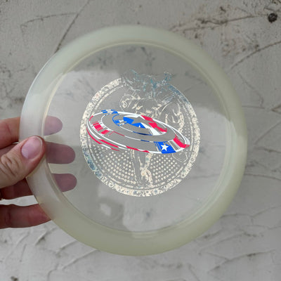 Auction! Jan '24 - Dynamic Discs Lucid Felon with Captain America Double Sided Stamp Stamp - 174g - Translucent Clear