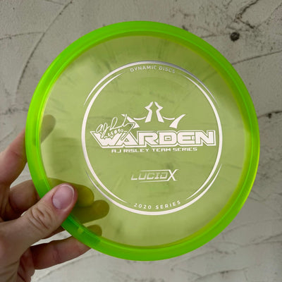 Auction! Jan '24 - Dynamic Discs Lucid-X Warden with 2020 Team Series - A. J. Risley Stamp - 174g - Translucent Green