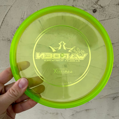 Auction! Jan '24 - Dynamic Discs Lucid-X Warden with 2020 Team Series - A. J. Risley Stamp - 174g - Translucent Green