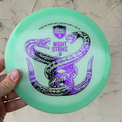 Auction! Jan '24 - Discmania C-Line Color Glow FD with Nate Perkins Night Strike II Stamp - 175g - Translucent Green