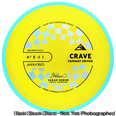 Yellow Axiom Neutron Crave Sarah Hokom World Champion Signature Series Team MVP disc golf fairway driver.