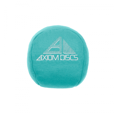 Turquoise blue Axiom Osmosis Sport Ball Bag with a white Axiom Discs logo on the front.