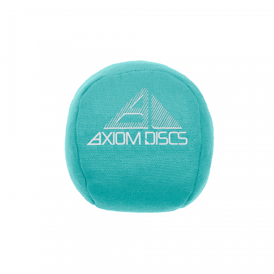 Turquoise blue Axiom Osmosis Sport Ball Bag with a white Axiom Discs logo on the front.