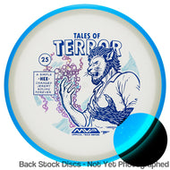 Axiom Particle Eclipse Glow Hex 5|5.5|-1|1 Midrange with Tales of Terror - Lionheart by Artist DoubleRam Design Stamp [Back Stock Inventory - Disc and Stamp Color WILL VARY] - 170g-175g / Hex 5|5.5|-1|1 / Varies