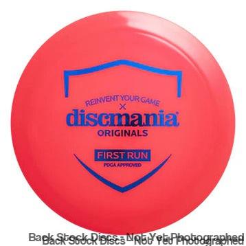Bright coral pink Discmania S Line Reinvented DD First Run disc golf driver with blue "Reinvent Your Game" stamp.