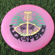 Discmania Soft Neo Spore with Huck Peace - Small TriFly in the Forest - Triple Foil Stamp - 157.0g - Translucent Pink - Translucent Pink / 157g