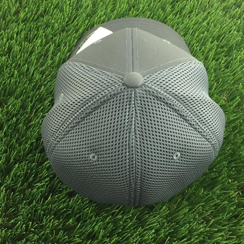 Gray Discraft Buzz embroidered logo Flexfit hat with a mesh back and curved bill.