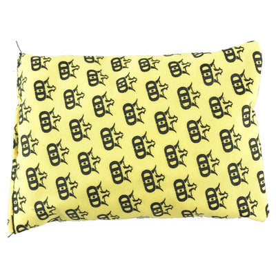 Yellow Dynamic Discs Dirtbag Mini King DS disc golf grip bag with repeated black patterned emblem.