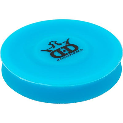 Round blue Dynamic Discs Zlinger disc golf disc with a black brand logo and text on its top surface.