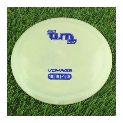 Solid grey Full Turn Voyage 175g disc golf driver with blue Full Turn logo and flight numbers 12 5 -1 2.