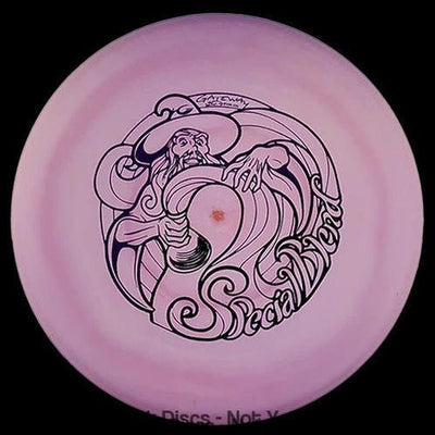 Light purple Gateway Special Blend Wizard stock disc with a black outline graphic of a wizard and spiraling designs.