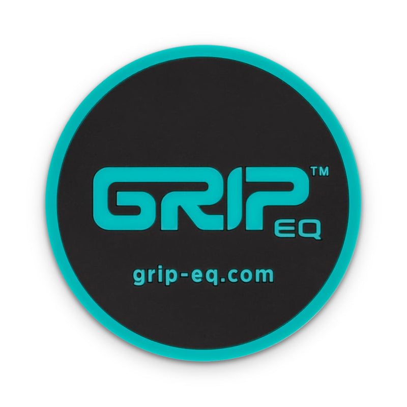 Round black Grip EQ flexible mini marker with a teal border and teal Grip EQ logo.