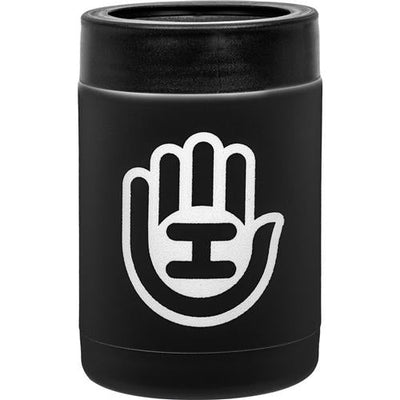 Black Handeye stainless steel can keeper with a large white hand logo featuring an inner "H" icon.