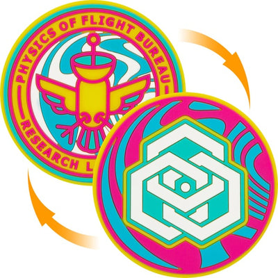 A neon pink, yellow, blue, and white Handeye flexible mini marker with two distinct designs.