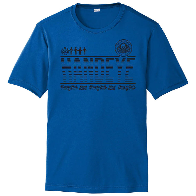 Royal blue Handeye Supply Co. PartySub Friend Zone League Dri-Fit jersey with black "HANDEYE" text and logos.