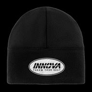 Innova Throw Your Best - Fleece Beanie | Warmth without the bulk so you can throw your best. - Black with Silver Rubber Patch