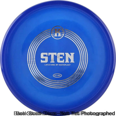 Blue Kastaplast K4 Sten catch disc with a silver 3-ring logo, the KASTAPLAST name, and "K4 LINE" text.