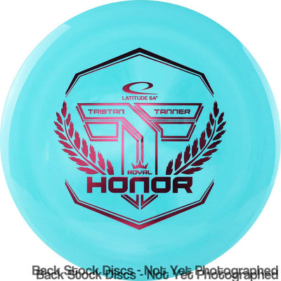 Pale blue Latitude 64 Royal Grand Honor Tristan Tanner Team Series 2023 disc with a dark red graphic.