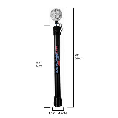 Max Disctance Max Stick 16.5" black carbon fiber ball retriever with a white suction cup head.