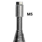 A close-up view shows a silver metallic Max Disctance suction ball attachment with an M5 threaded screw.