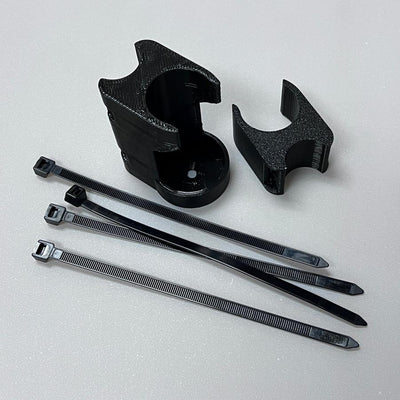 Black Max Disctance Cart Clip XF20 30, a textured two-piece 3D-printed accessory with three black zip ties.