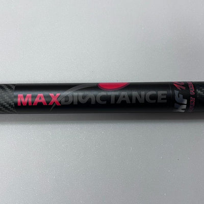 Black MaxDisctance golf ball retriever with "MAXDIMCTANCE" and "XF16 PATENT PEND" text in red and white.