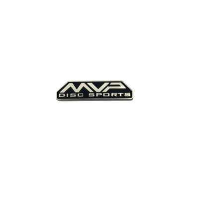 Black and gray MVP Disc Sports bar logo enamel pin with a distinct textured finish.