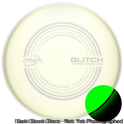 Light yellow MVP Eclipse Glow Glitch Hybrid Catch Disc with gray MVP Disc Sports logo and text.
