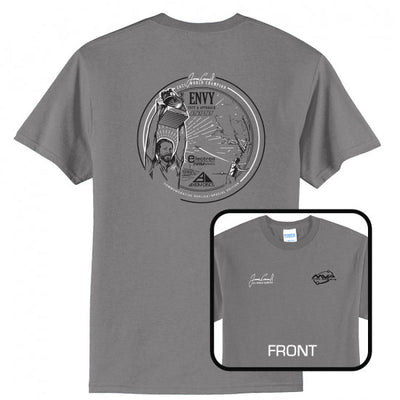 Gray MVP James Conrad Championship T-shirt featuring a detailed back graphic and the player's signature on the front.