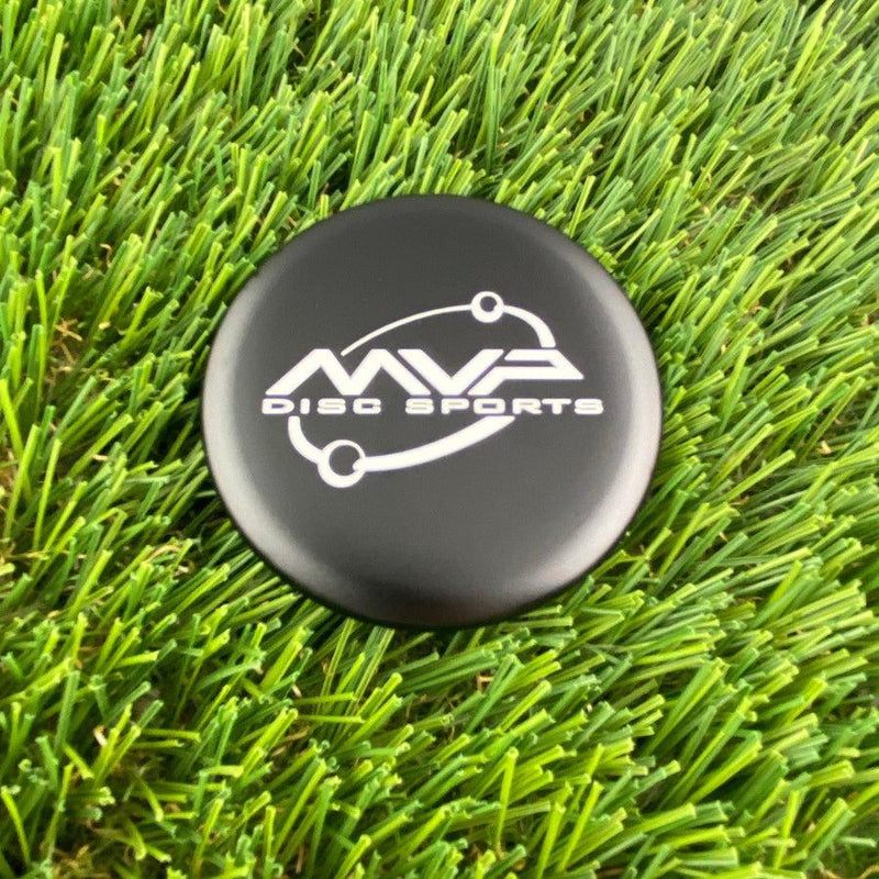 Black MVP Metal Marker disc golf putter with a white Orbit logo and letters for "DISC SPORTS".