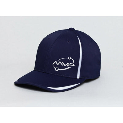 Navy blue MVP stretch fit Orbit hat with a structured crown and a white embroidered MVP logo on the front.