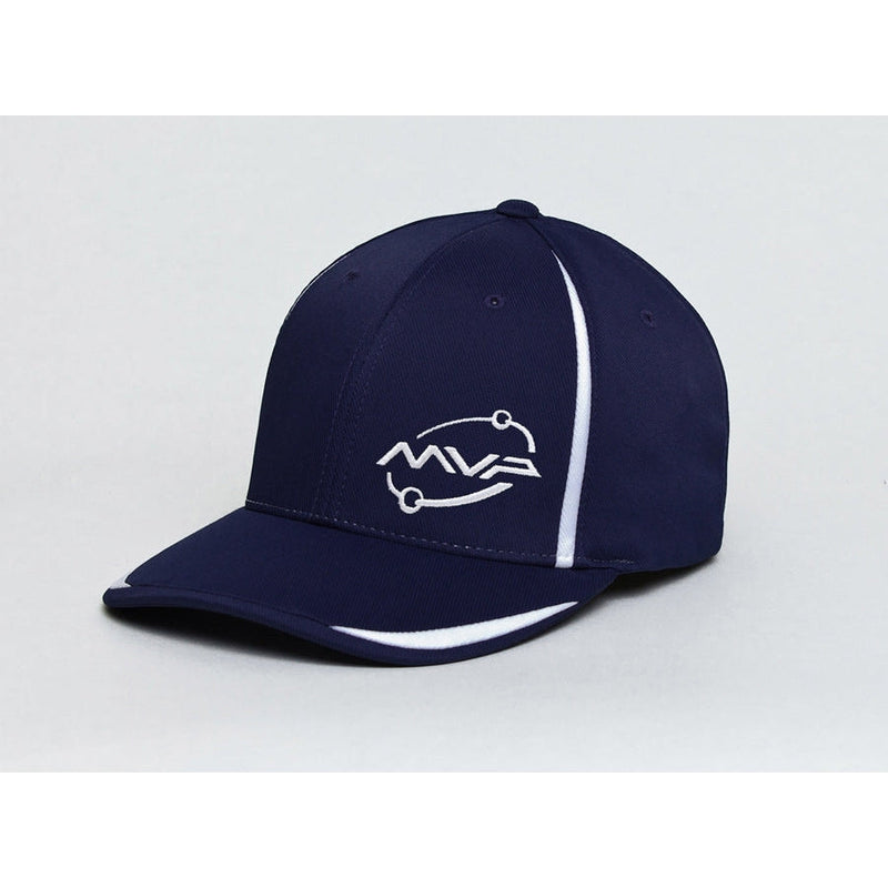 Navy blue MVP stretch fit Orbit hat with a structured crown and a white embroidered MVP logo on the front.