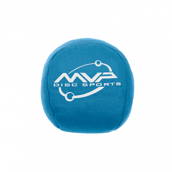 Round MVP Osmosis sport ball bag in teal fabric with a white MVP Disc Sports logo on the front.