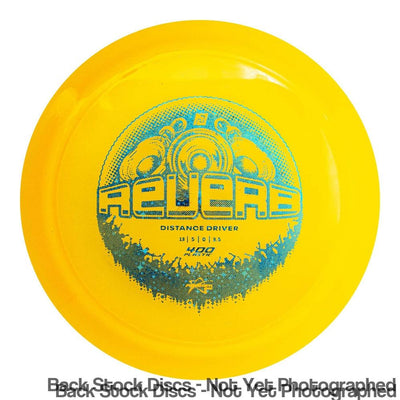 Bright yellow Prodigy 400 Reverb disc golf distance driver with blue Reverb graphic and flight numbers.
