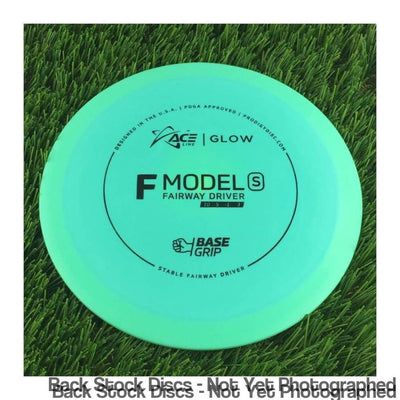 Light teal Prodigy Ace Line BaseGrip Color Glow F Model S fairway driver disc golf disc with black stamp.